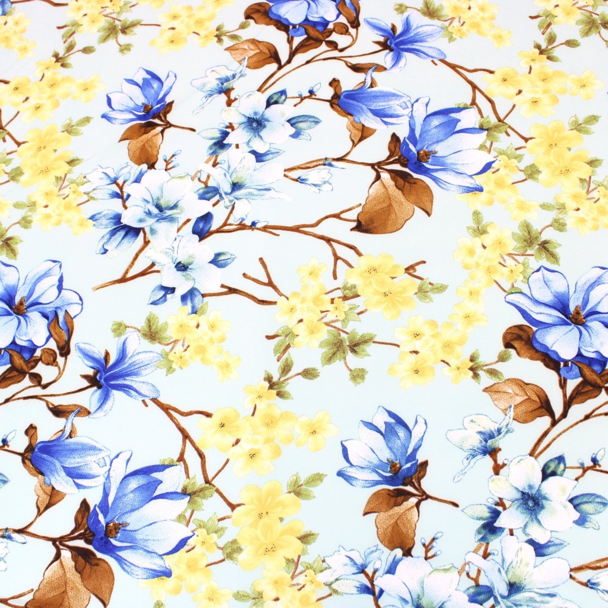 3 Metre Natural Drape Soft-Touch Floral American Crepe 55" Wide - Pale Turquoise - Pound A Metre