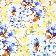 3 Metre Natural Drape Soft-Touch Floral American Crepe 55" Wide - Pale Turquoise - Pound A Metre