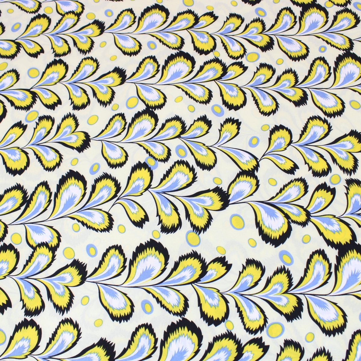 3 Metre Natural Drape Soft-Touch Floral American Crepe 55" Wide - Pale Yellow - Pound A Metre