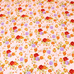 3 Metre Natural Drape Soft-Touch Floral American Crepe 55" Wide - Peach Pink - Pound A Metre