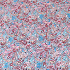 3 Metre Natural Drape Soft-Touch Floral American Crepe 55" Wide- Pink & Blue - Pound A Metre