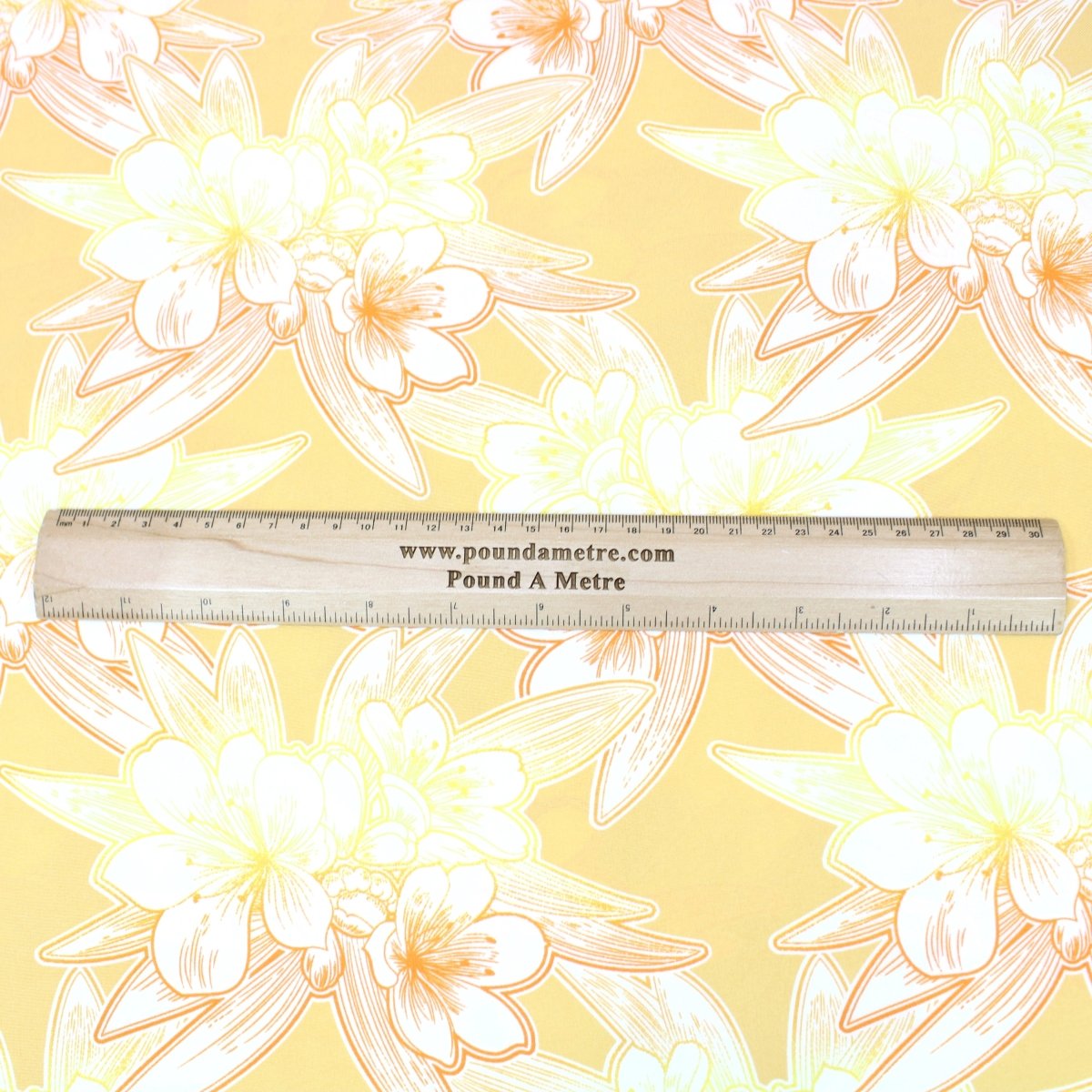 3 Metre Natural Drape Soft-Touch Floral American Crepe 55" Wide - Summer Orange - Pound A Metre