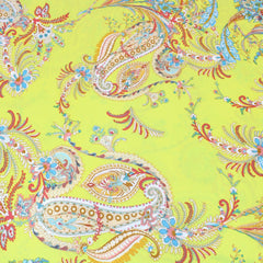 3 Metre Natural Drape Soft-Touch Floral American Crepe 55" Wide- Yellow - Pound A Metre