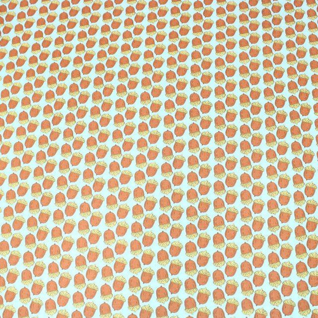 3 Metre Premium 100% Digital Quilting Cotton - Acorn - 44" Wide Light Turquoise - Pound A Metre