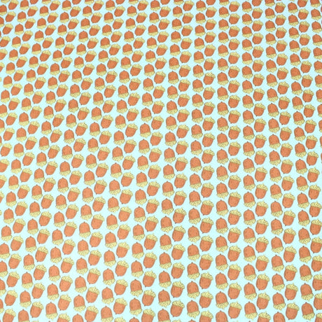 Pound A Metre Full Metre 3 Metre Premium 100% Digital Quilting Cotton - Acorn - 44" Wide Light Turquoise