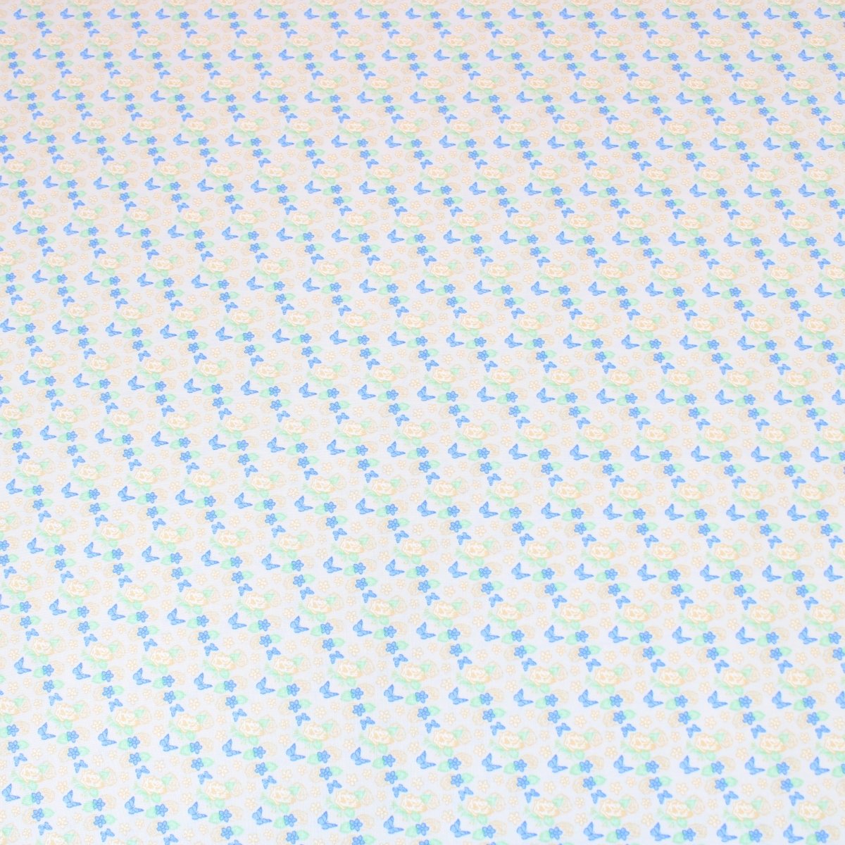 3 Metre Premium 100% Digital Quilting Cotton - Butterfly - 44" Wide White - Pound A Metre
