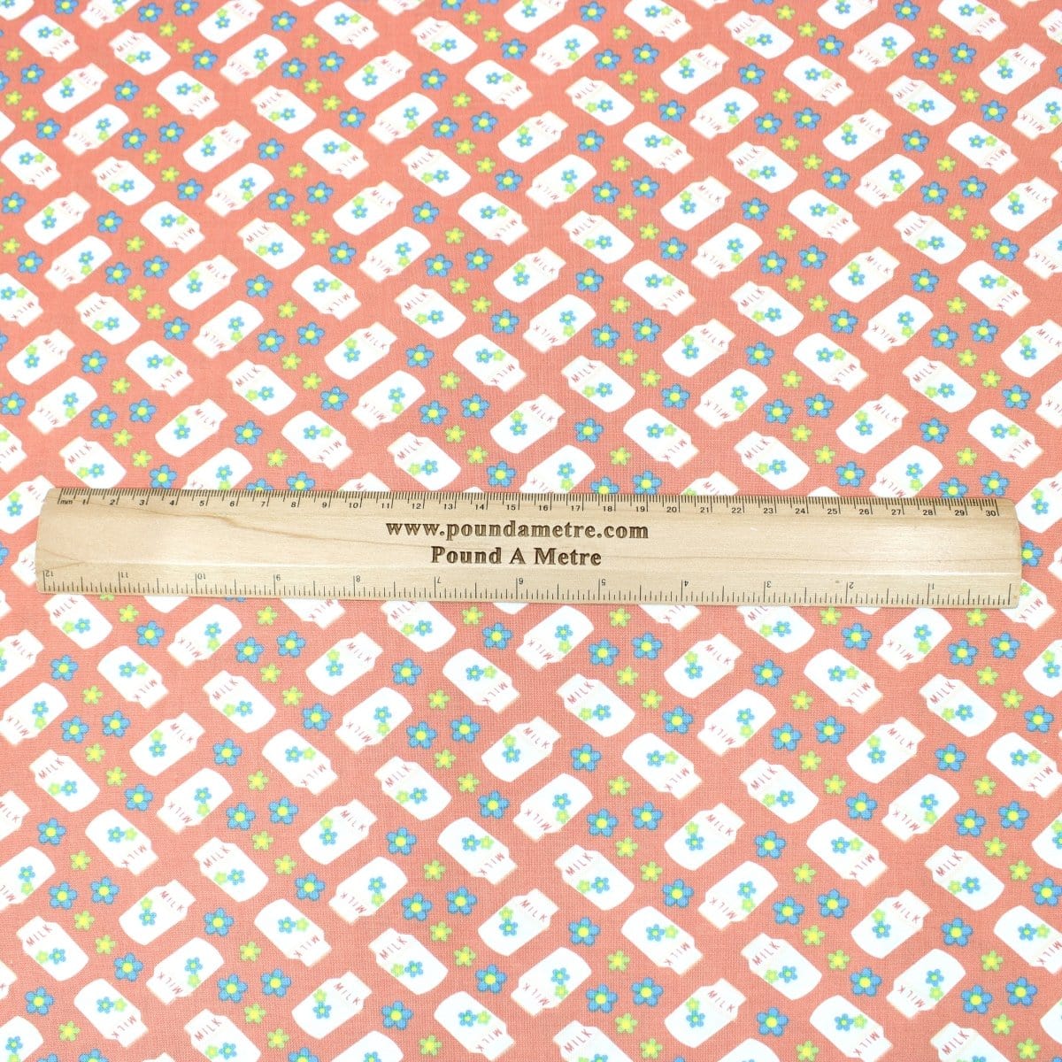Pound A Metre 3 Metre 3 Metre Premium 100% Digital Quilting Cotton - Milk Bottle - 44" Wide Strawberry Red