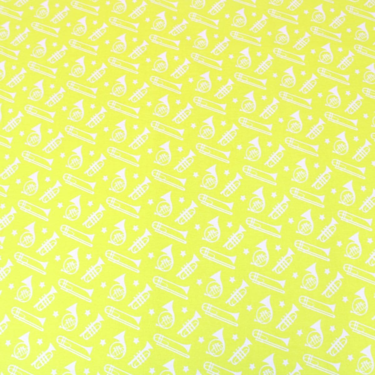 Pound A Metre 3 Metre 3 Metre Premium 100% Digital Quilting Cotton - Trumpet  - 44" Wide Lime Yellow