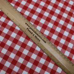 3 Metre Premium Quality Smooth Tartan Printed Scuba - 55" Wide Red & White - Pound A Metre