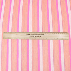 3 Metre Premium Soft Bamboo Effect Striped Jersey - 55" Wide Pink & Orange - Pound A Metre
