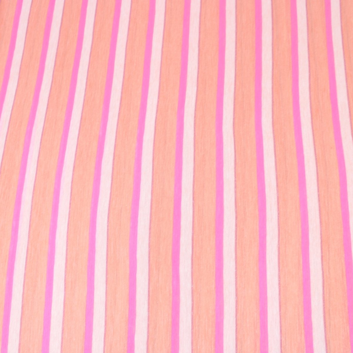 3 Metre Premium Soft Bamboo Effect Striped Jersey - 55" Wide Pink & Orange - Pound A Metre