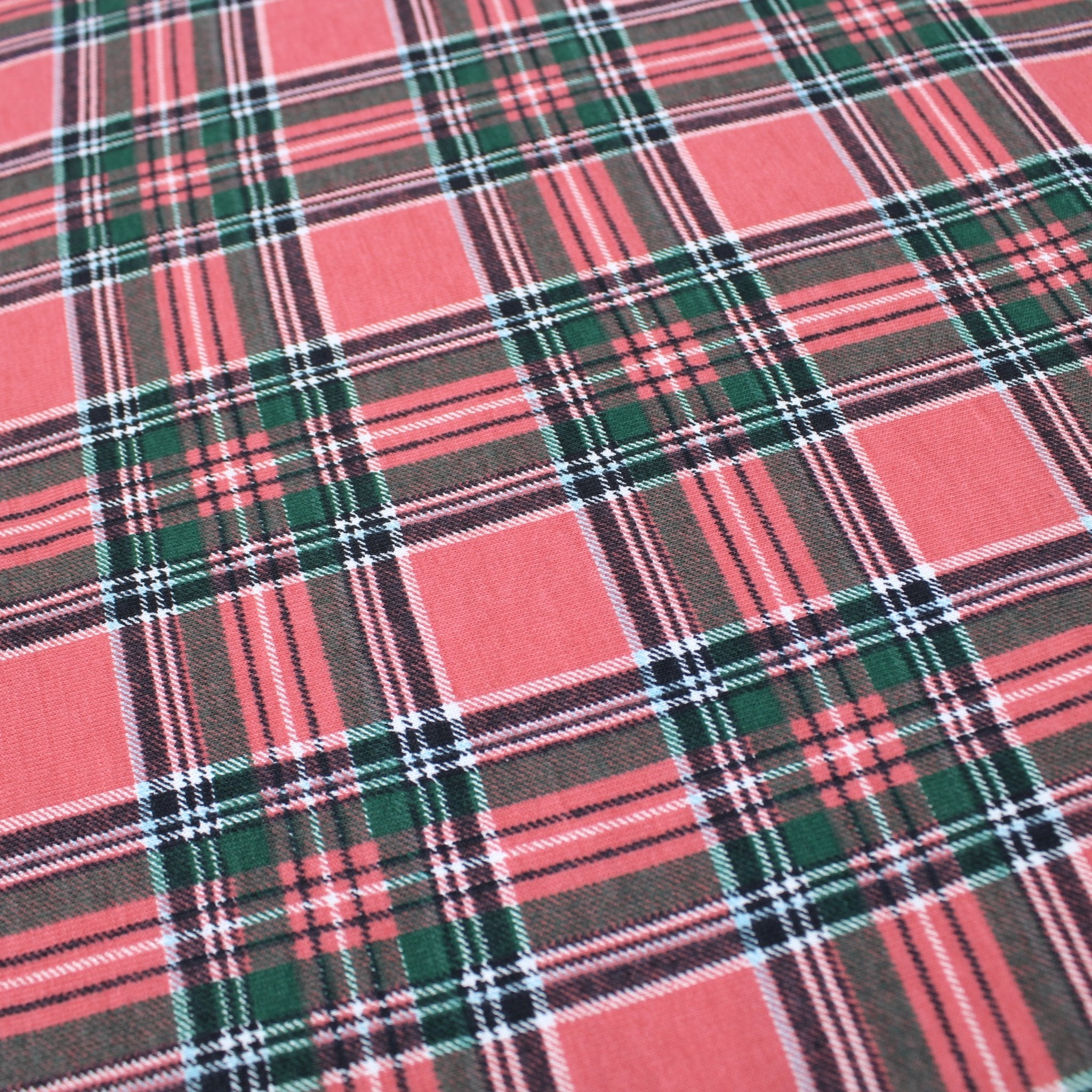 3 Metre Premium Tartan Cotton Feel Jersey - 55" Pink & Green - Pound A Metre