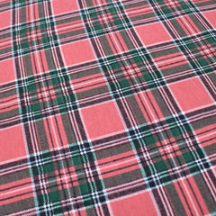 3 Metre Premium Tartan Cotton Feel Jersey - 55" Pink & Green - Pound A Metre