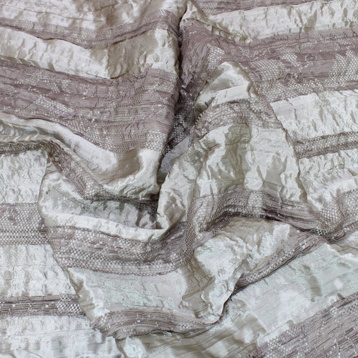 3 Metre Quality Embroidered Tafetta Fabric - 55" Wide Champagne - Pound A Metre