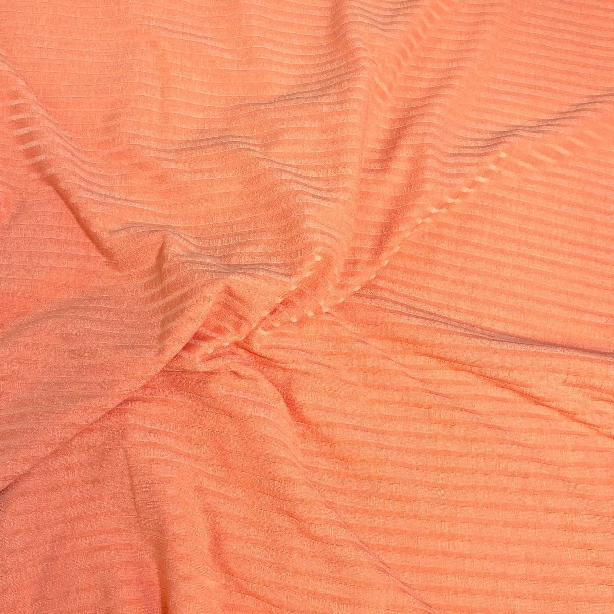 3 Metre Shine Striped Ribbed Jersey - 55" Wide Orange - Pound A Metre