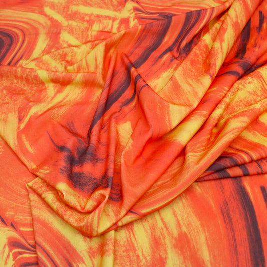 3 Metre Soft Back Textured Poly Jersey - 55" Wide Orange - Pound A Metre