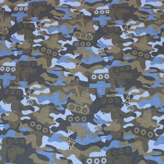 3 Metre Soft Brushed Cotton 45" Wide Camouflage - Khaki - Pound A Metre