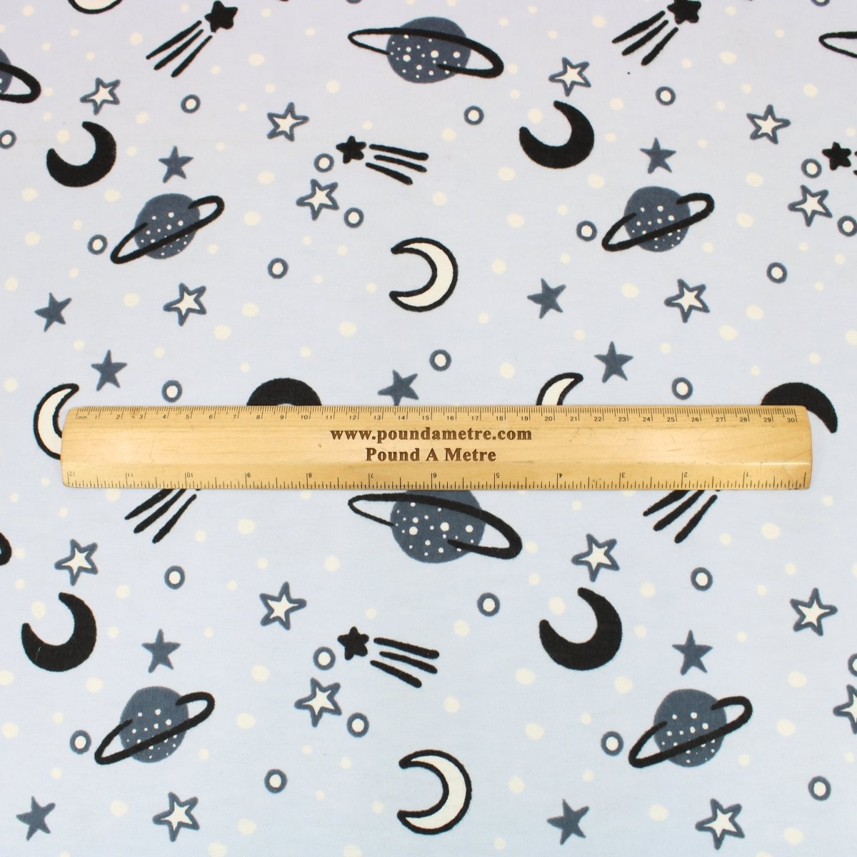 3 Metre Soft Brushed Cotton 45" Wide Galactic - Light Blue - Pound A Metre