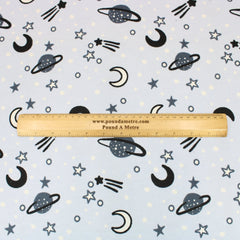 3 Metre Soft Brushed Cotton 45" Wide Galactic - Light Blue - Pound A Metre