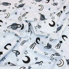 3 Metre Soft Brushed Cotton 45" Wide Galactic - Light Blue - Pound A Metre
