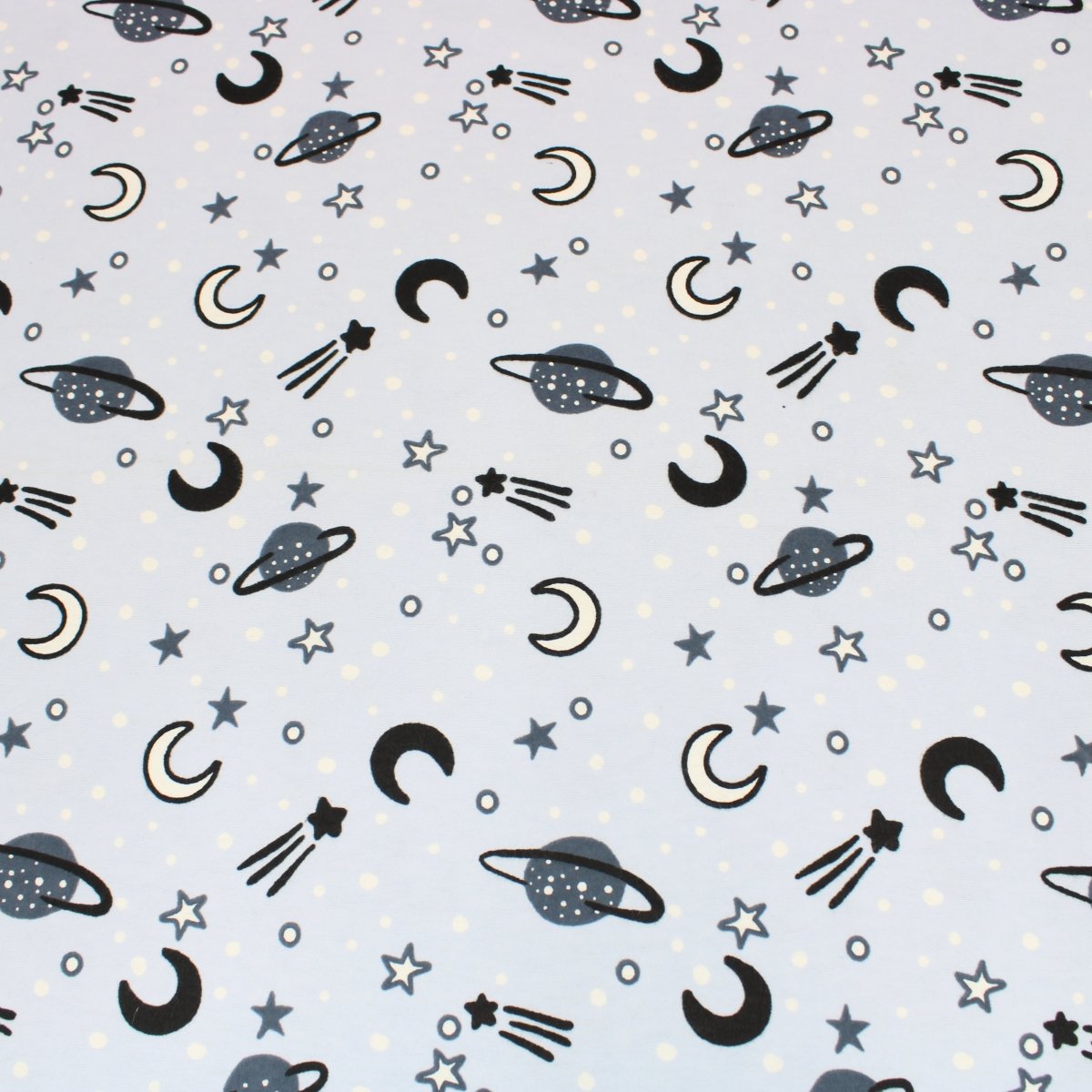 3 Metre Soft Brushed Cotton 45" Wide Galactic - Light Blue - Pound A Metre