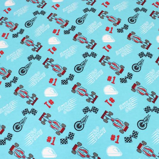 3 Metre Soft Brushed Cotton 45" Wide Sportscar - Aqua Blue - Pound A Metre