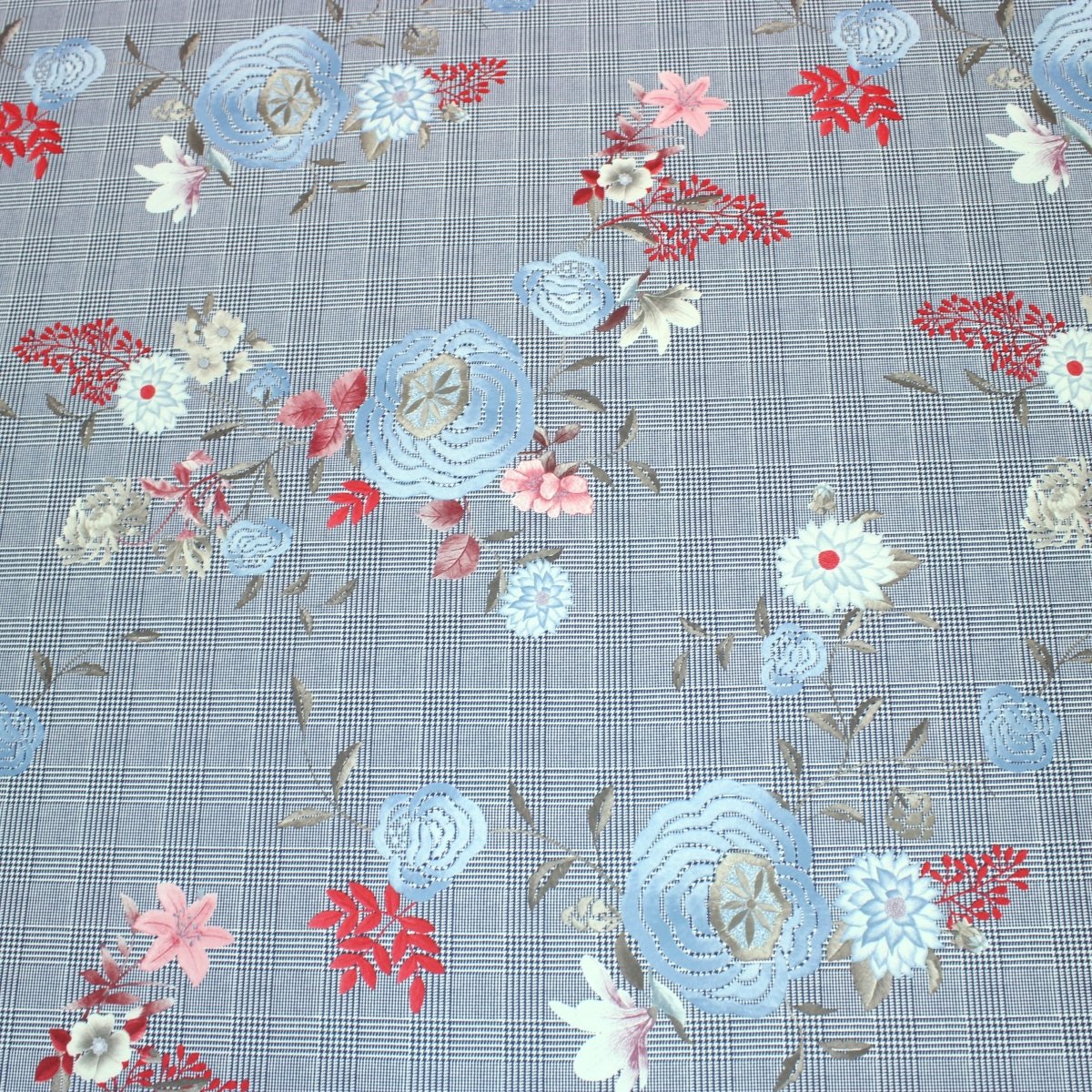 3 Metre Soft Chequered Poly Jersey - 55" Wide Aqua Blue - Pound A Metre