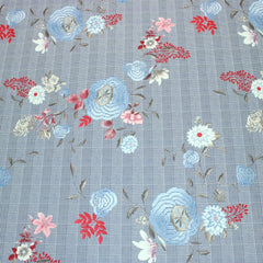 3 Metre Soft Chequered Poly Jersey - 55" Wide Aqua Blue - Pound A Metre