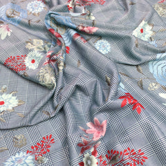 3 Metre Soft Chequered Poly Jersey - 55" Wide Aqua Blue - Pound A Metre
