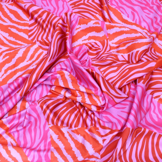 3 Metre Soft Durable Satin Effect Animal Lycra Jersey 55" Wide Pink - Pound A Metre