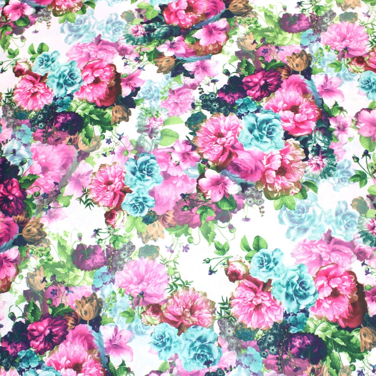 3 Metre Soft Floral Poly Jersey - 55" Wide Fuchsia - Pound A Metre