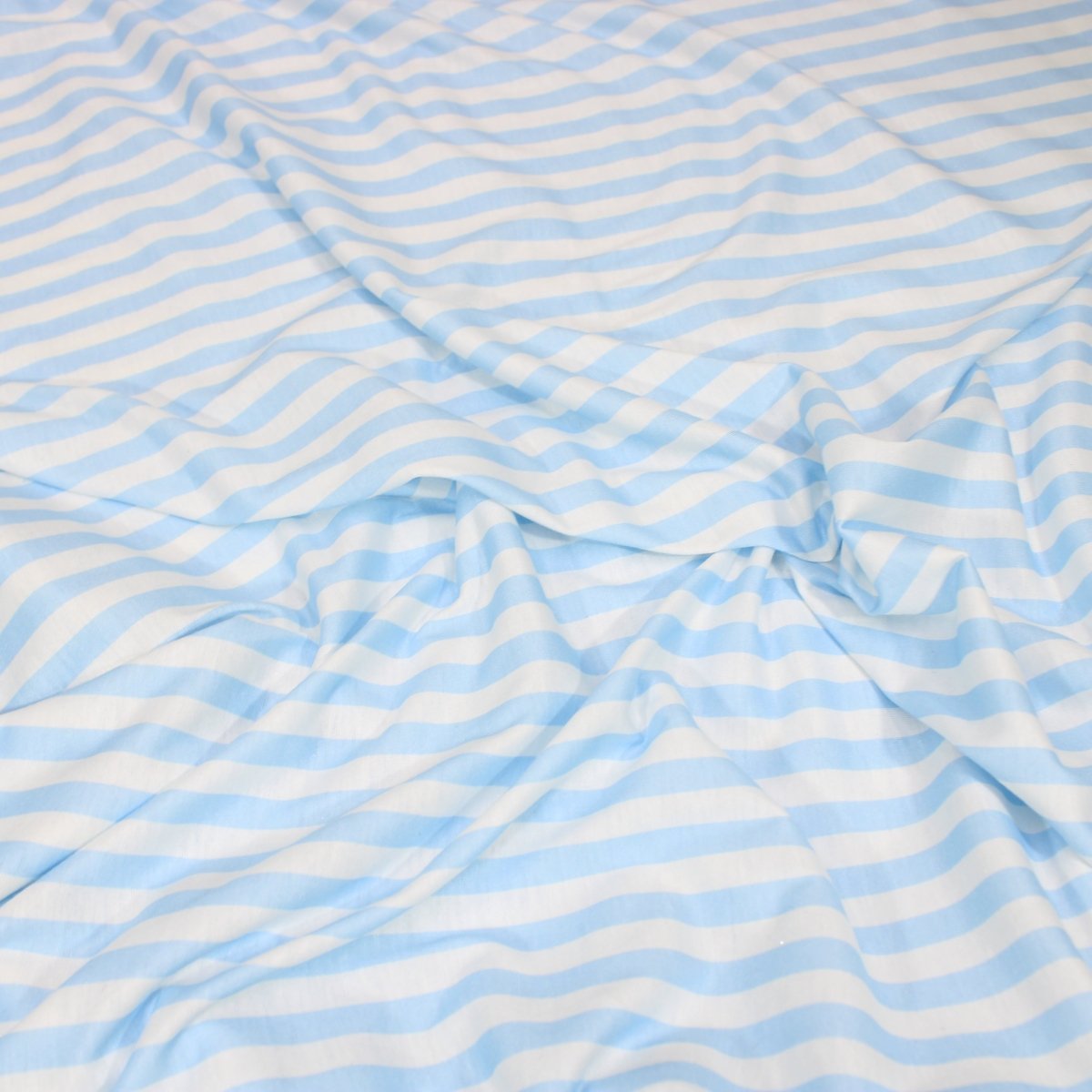 3 Metre Soft Viscose Jersey - 55" Blue & White Stripes - Pound A Metre