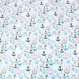 Pound A Metre 3 Metre 3 Metre Super Quality Smooth Organic Cotton - Anchor - 45" Light Blue