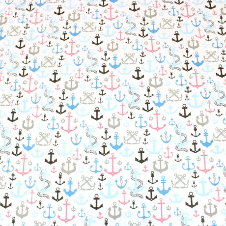 Pound A Metre 3 Metre 3 Metre Super Quality Smooth Organic Cotton - Anchor - 45" White