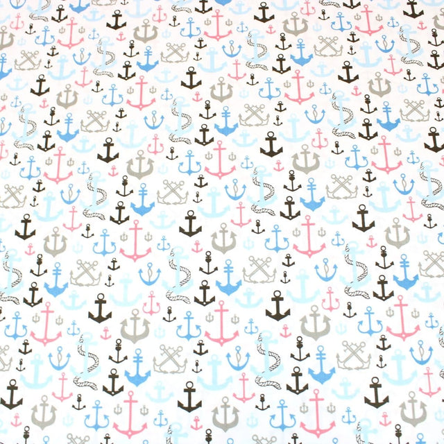 Pound A Metre 3 Metre 3 Metre Super Quality Smooth Organic Cotton - Anchor - 45" White