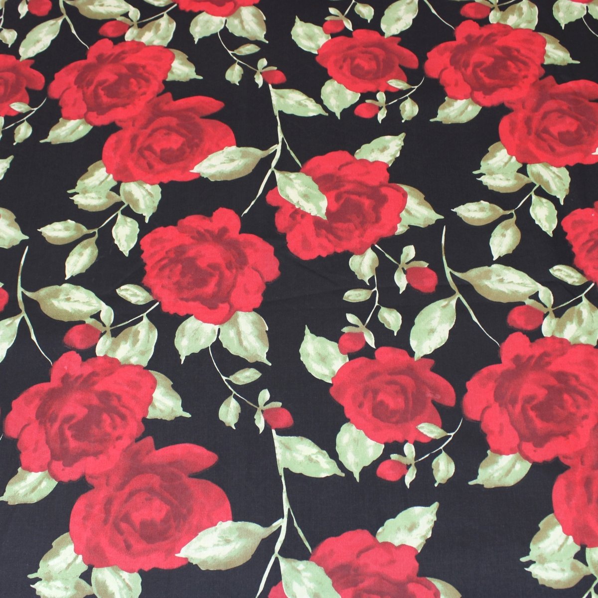 3 Metre Super Quality Smooth Organic Cotton - Rose - 45" Black - Pound A Metre