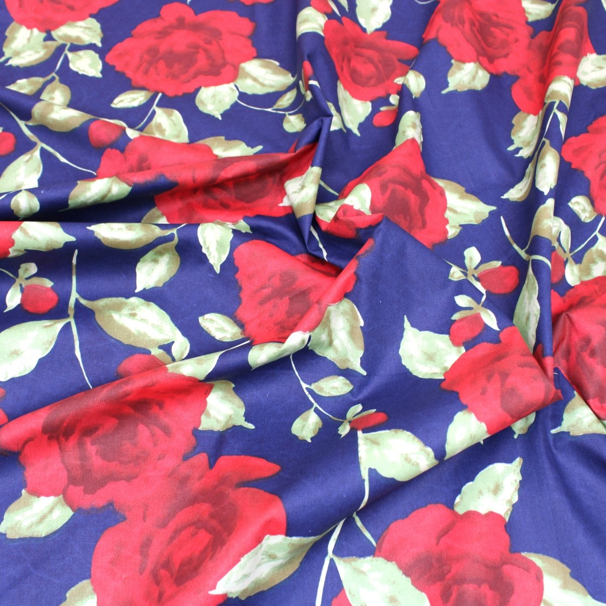 3 Metre Super Quality Smooth Organic Cotton - Rose - 45" Midnight Blue - Pound A Metre