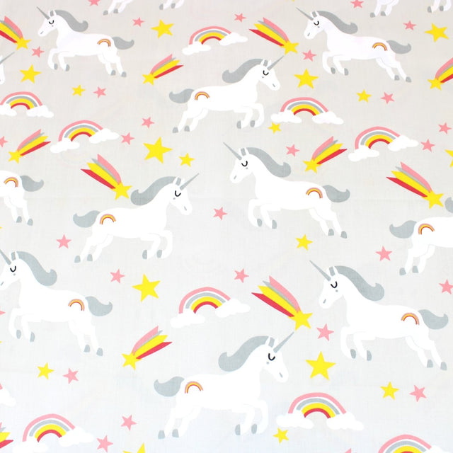 3 Metre Super Quality Smooth Organic Cotton - Unicorn - 45" Light Grey - Pound A Metre