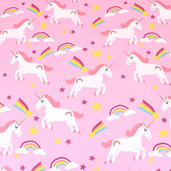 3 Metre Super Quality Smooth Organic Cotton - Unicorn - 45" Pink - Pound A Metre