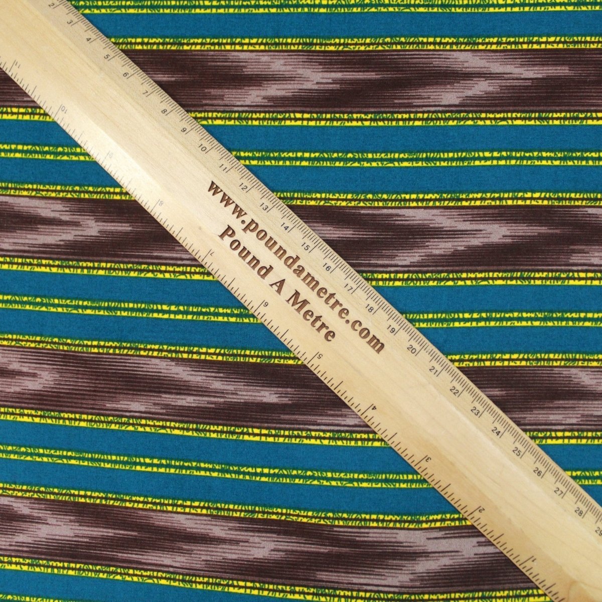 3 Metres 100% Royal Striped Quilting Cotton - 44" Wide Teal - Pound A Metre