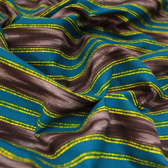 3 Metres 100% Royal Striped Quilting Cotton - 44" Wide Teal - Pound A Metre