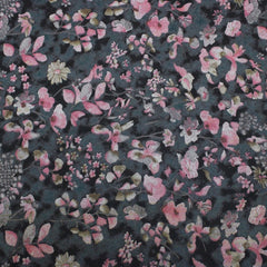 3 Metres Bold Floral Dress-Rayon 45" Wide Pink/Grey/Black - Pound A Metre