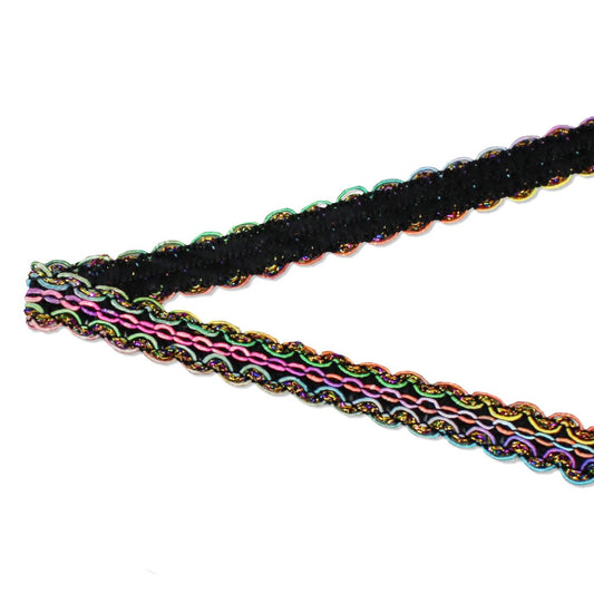 3 Metres Braided Cord Lace Trimming- 15mm Wide (Multi Coloured) - Pound A Metre
