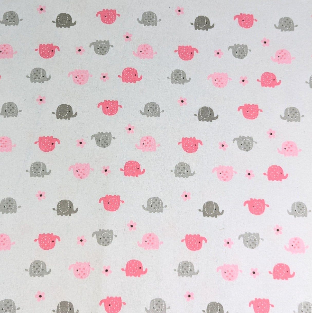 Pound A Metre 3 Metres 3 Metres Brushed Cotton Blend Fabric- Elephants 55" Wide