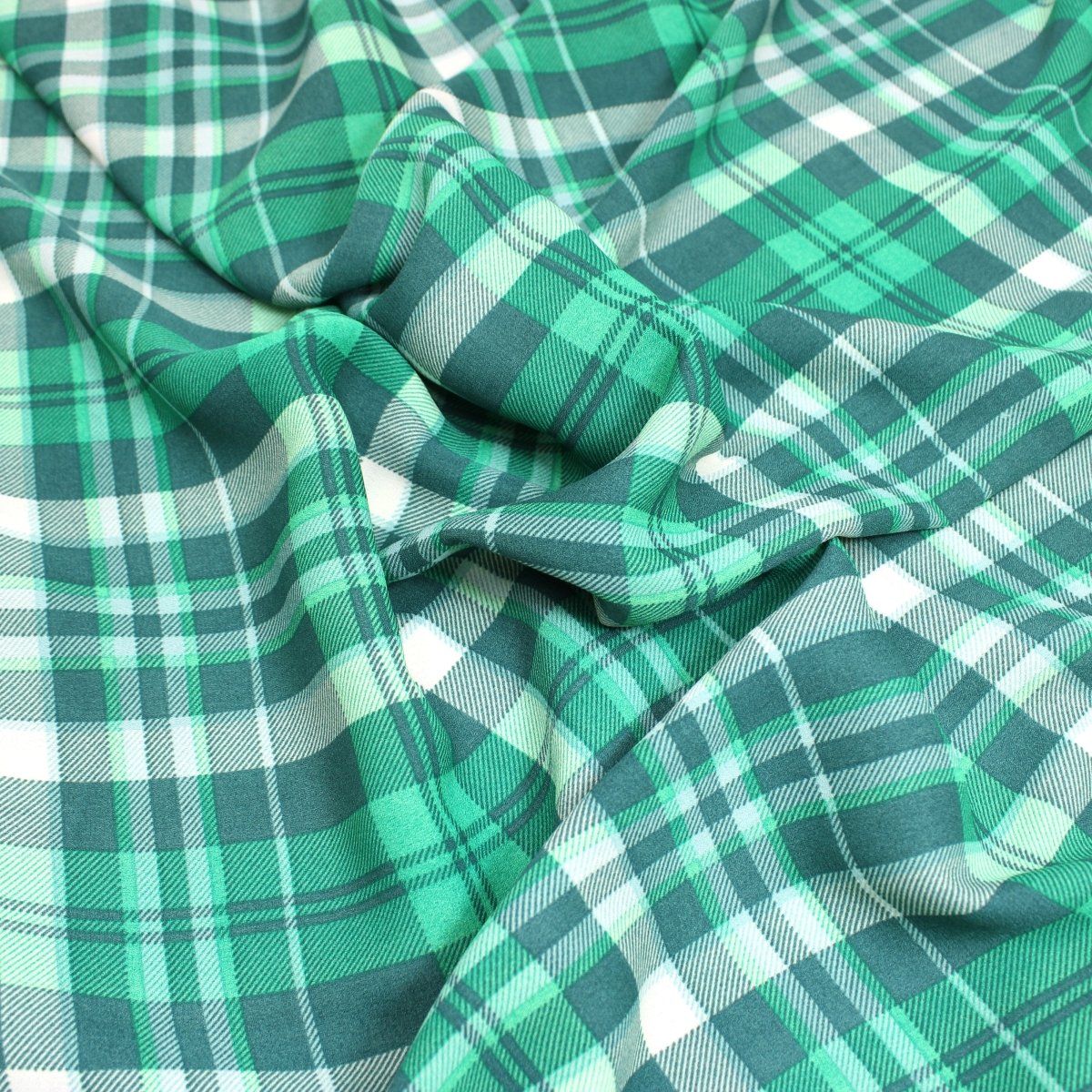3 Metres Chequered Crepe De Chine - 55" Wide Emerald Green - Pound A Metre
