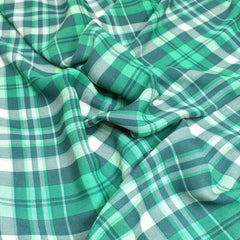 3 Metres Chequered Crepe De Chine - 55" Wide Emerald Green - Pound A Metre