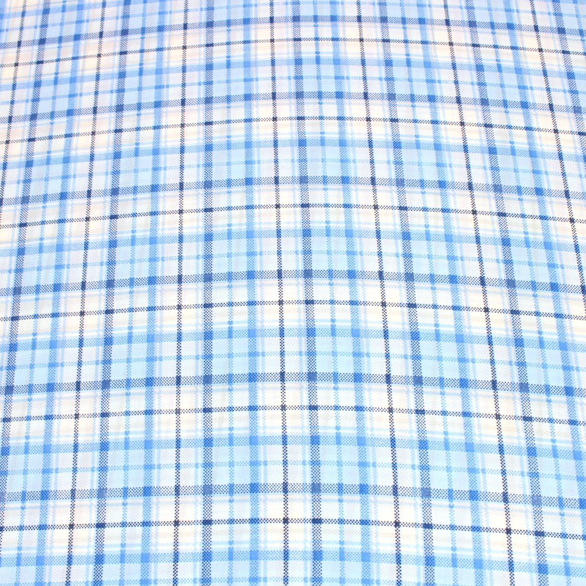 3 Metres Chequered Crepe De Chine - 55" Wide Sky Blue - Pound A Metre
