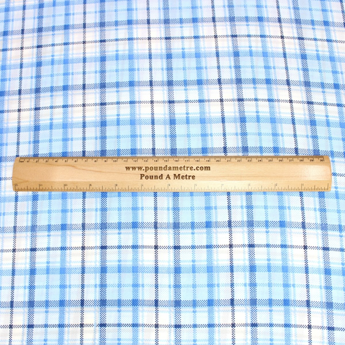 3 Metres Chequered Crepe De Chine - 55" Wide Sky Blue - Pound A Metre