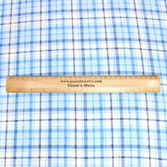 3 Metres Chequered Crepe De Chine - 55" Wide Sky Blue - Pound A Metre