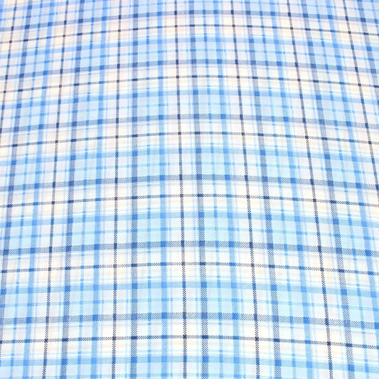 3 Metres Chequered Crepe Georgette - 55" Wide Blue - Pound A Metre